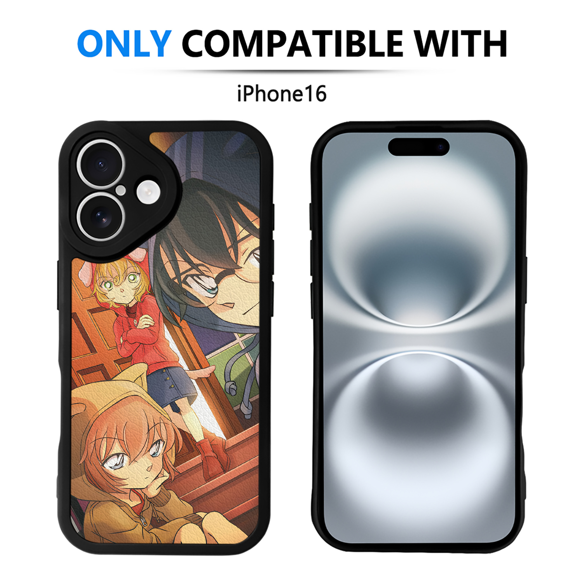 （画像用） 名探偵コナン Detective Conan 【iPhone 16シリーズ対応】シリコンスマホケース（レザー調） 材質：シリコン